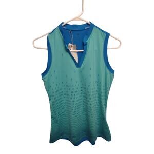 Adidas Women's Gradient Sleeveless Polo‎ XS Golf Country Club Eco-friendly